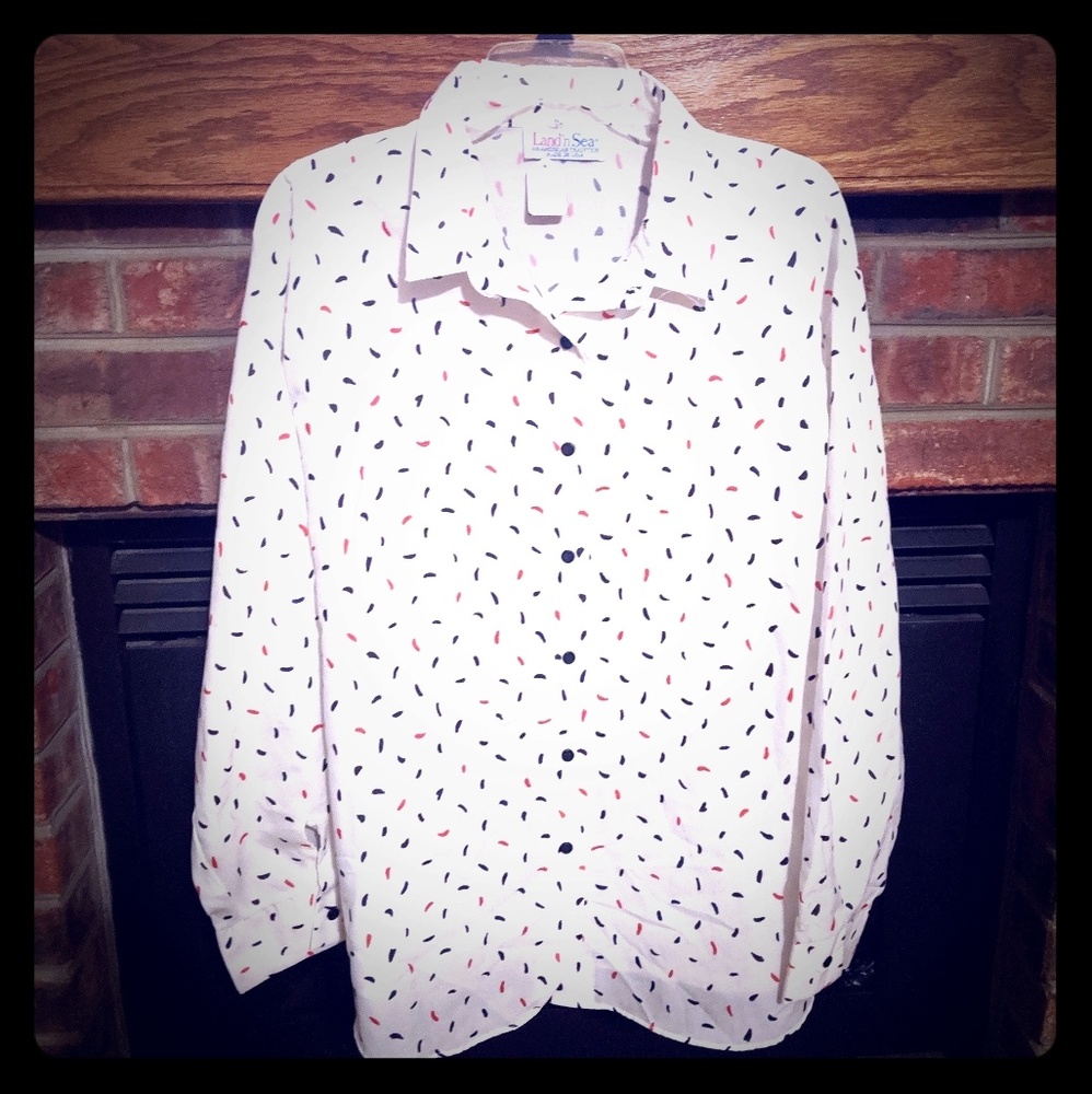 Land'n Sea brand white button-down women's size 2X